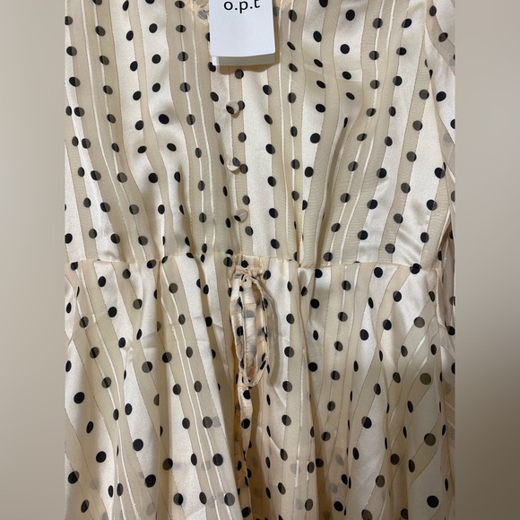 NWT O.P.T. Polka Dot Tiered midi Dress size S - Picture 4 of 10